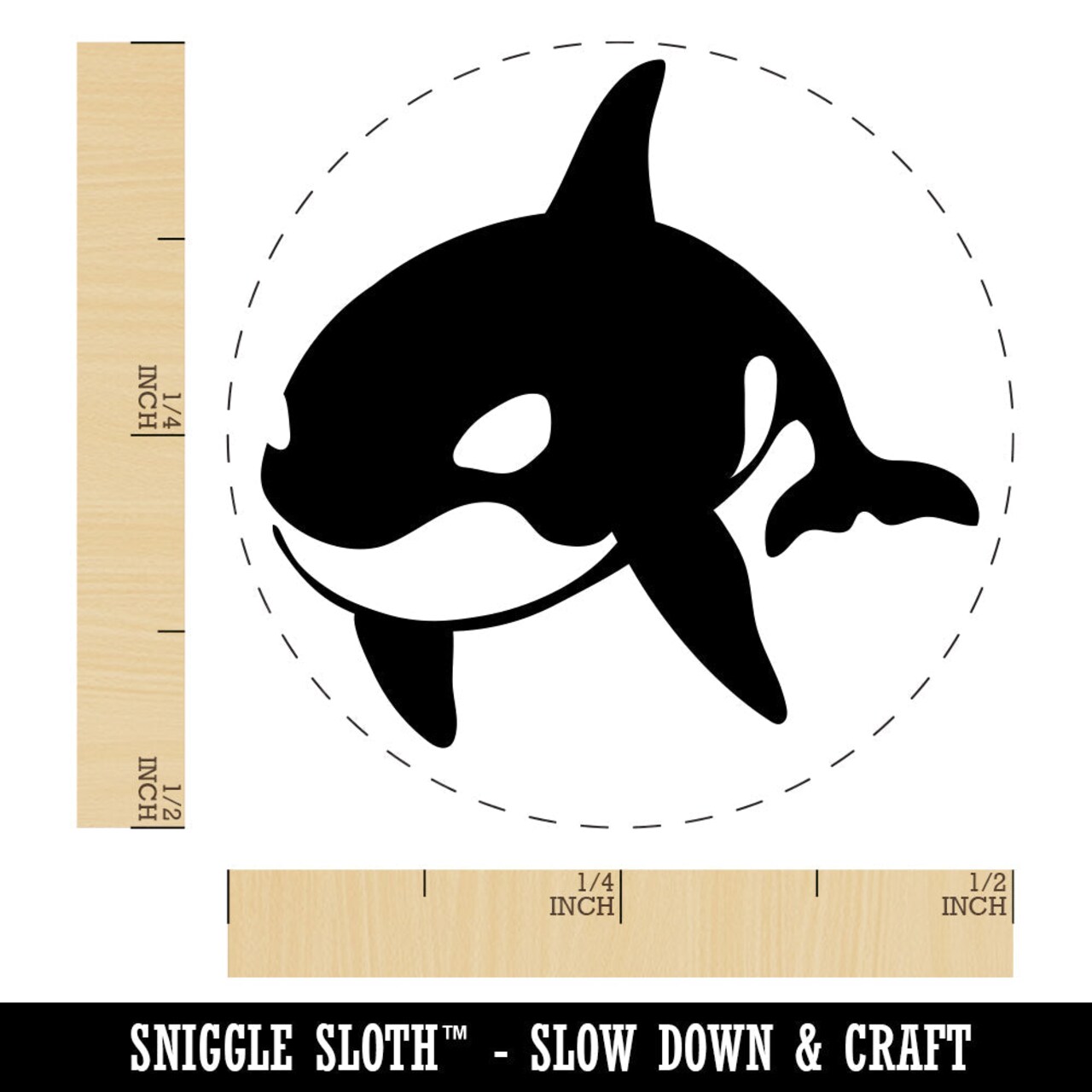 Orca Killer Whale Rubber Stamp for Stamping Crafting Planners